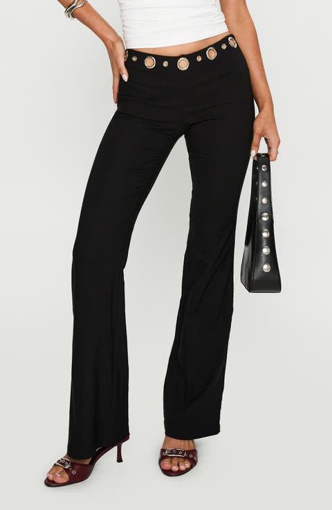 True Grit Grommet Trim Flare Pants