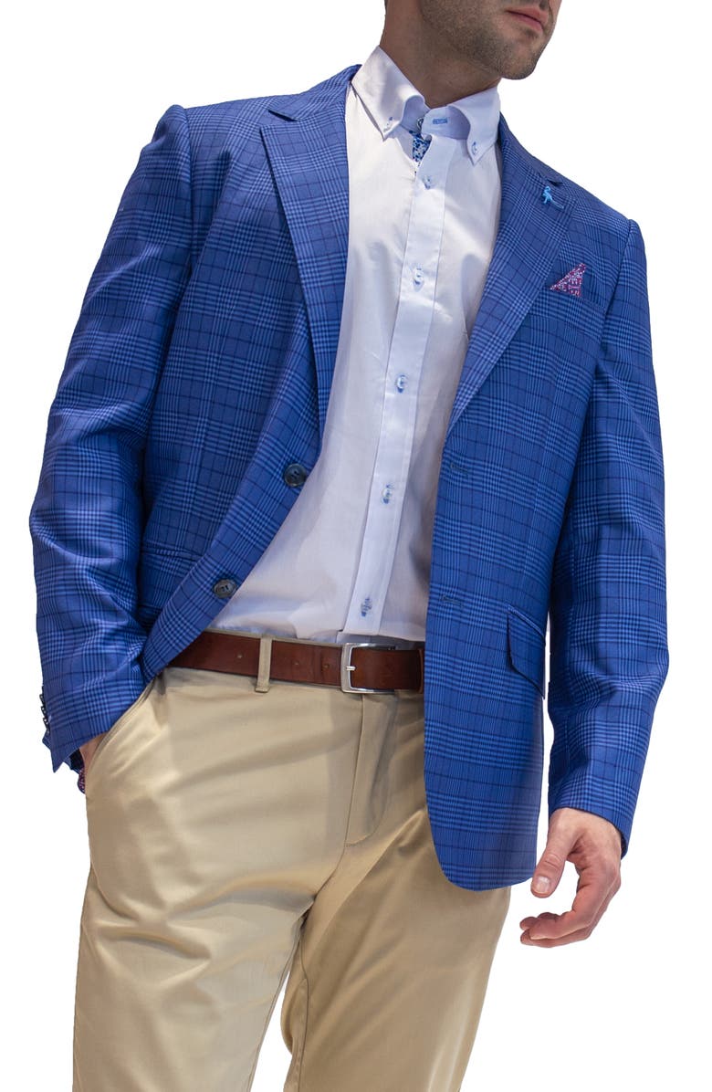 TailorByrd Textured Plaid Sport Coat, Alternate, color, 