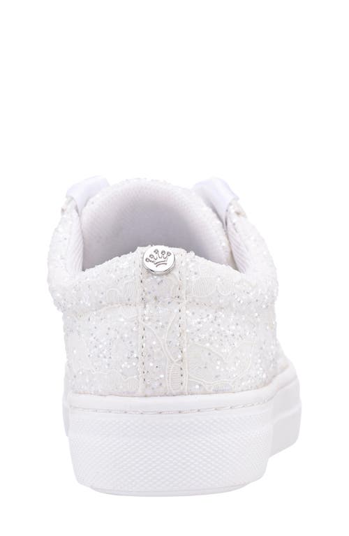 Nina Kids' Glitter Cap Toe Sneaker In White