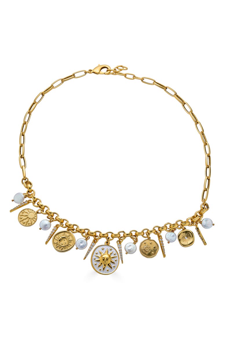 Celestial Charm Necklace, Main, color, Gold