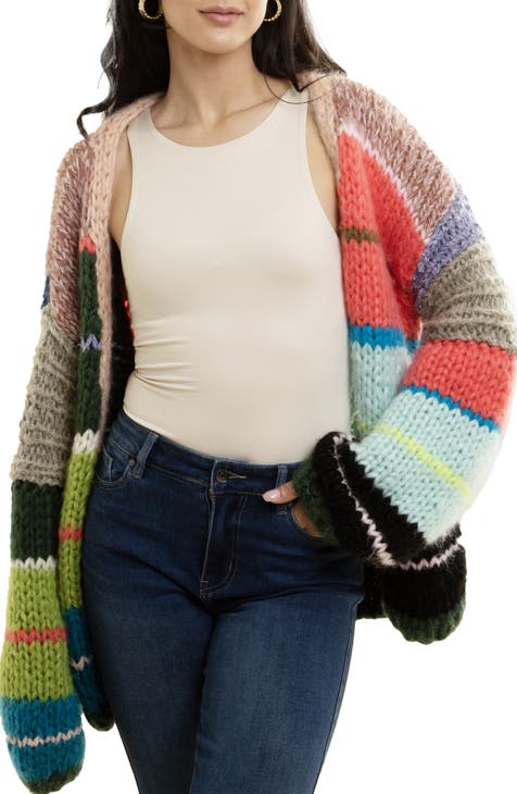 Rainbow Chunky Knit Cardigan