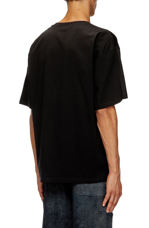 Diesel Crew Neck Graphic Print Relaxed Fit T-shirt In Multi