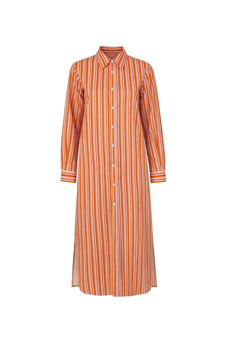 Callas Milano Elissa Long shirtdress, Main, color, Pink/Brown