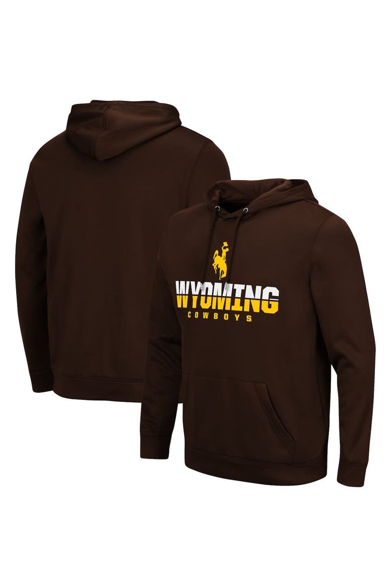 Men's Colosseum Brown Wyoming Cowboys Lantern Pullover Hoodie, Main, color, Brown