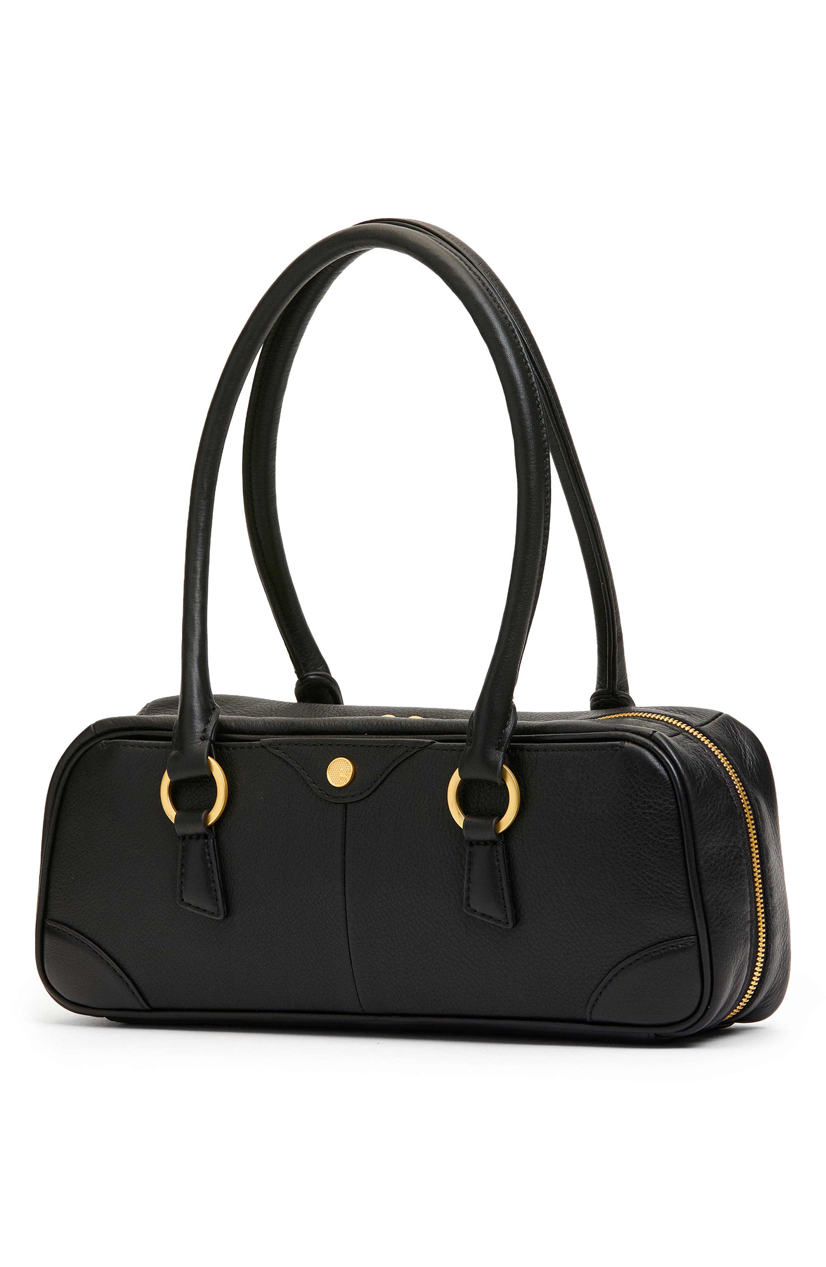 HAMMITT Small Meredith Leather Shoulder Bag, Alternate, color, Black/ Brushed Gold