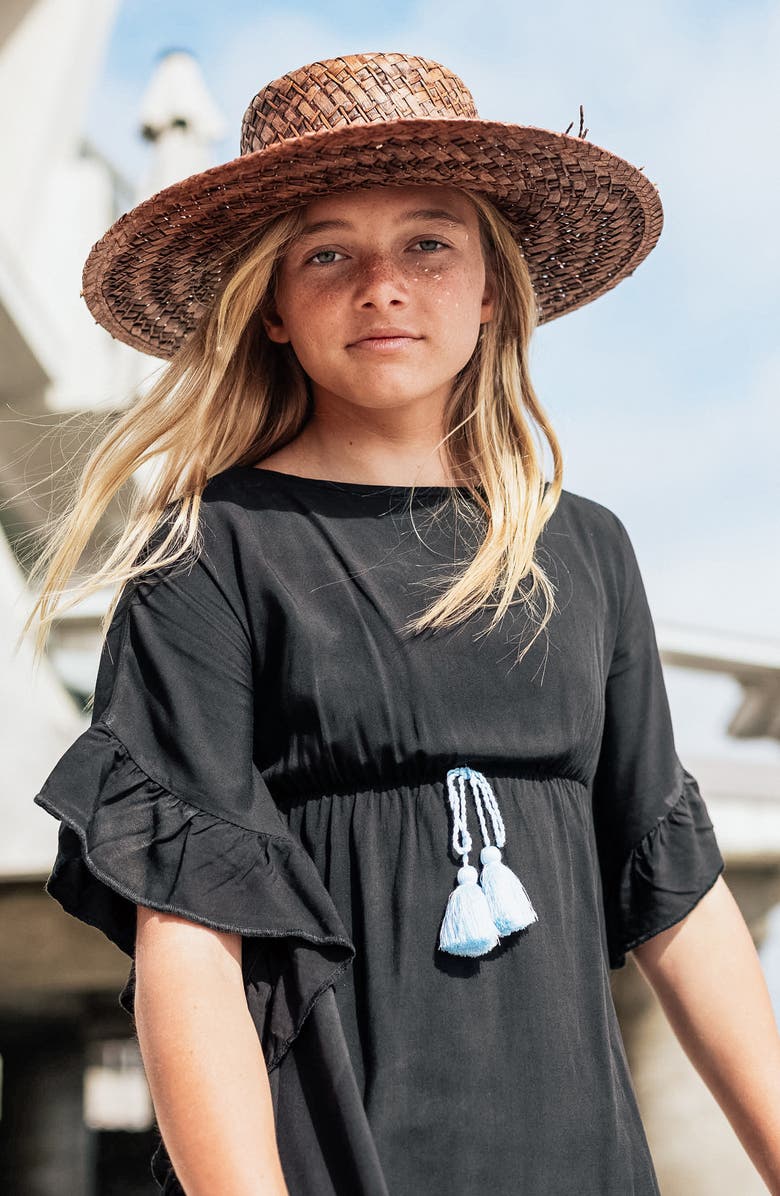 Feather 4 Arrow Kids' Sea Breeze Cotton Cover-Up Caftan, Alternate, color, Black