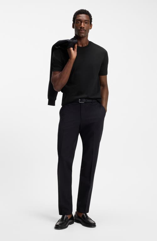 Hugo Boss Boss Thompson Solid Cotton T-shirt In Black