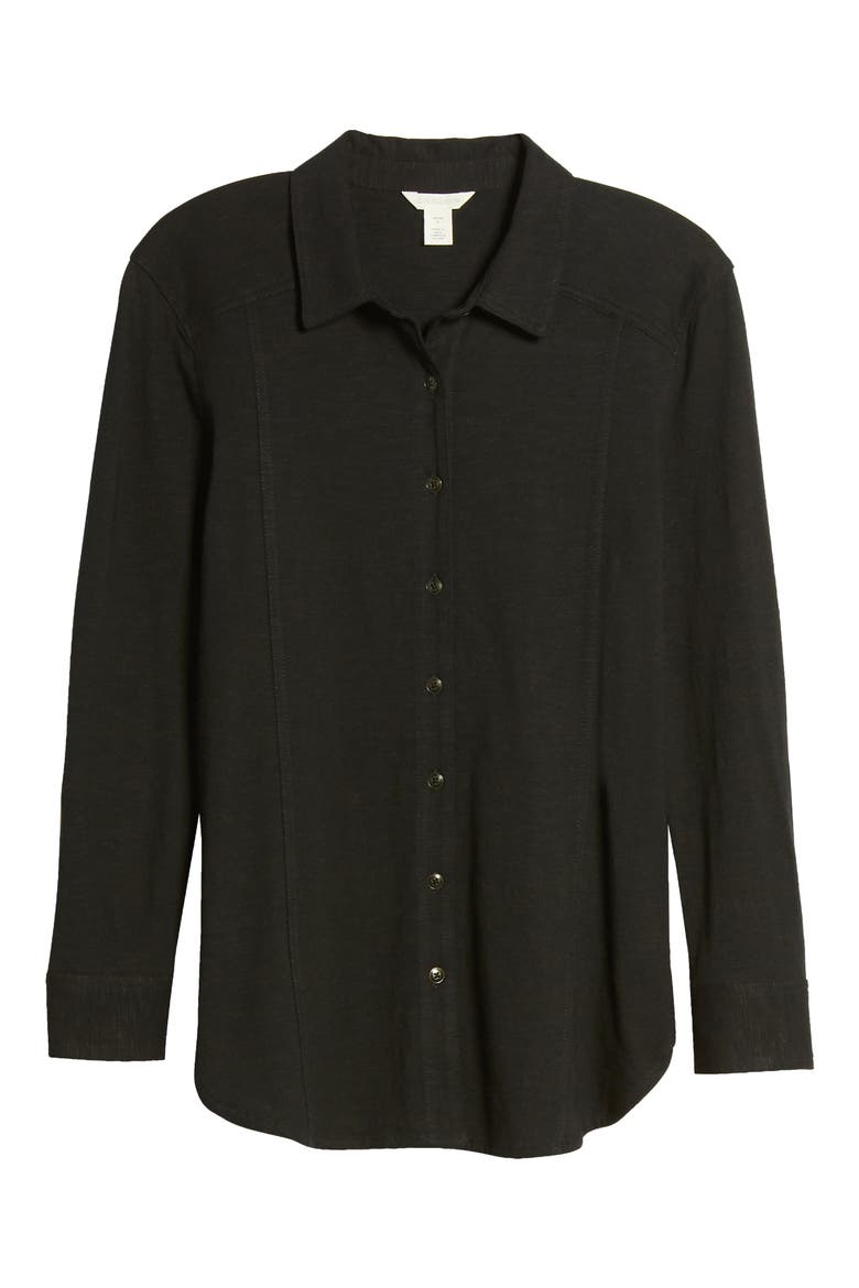 Roll Sleeve Knit Shirt, Alternate, color, BLACK