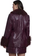 ELOQUII Faux Fur Trim Faux Leather Jacket (plus)