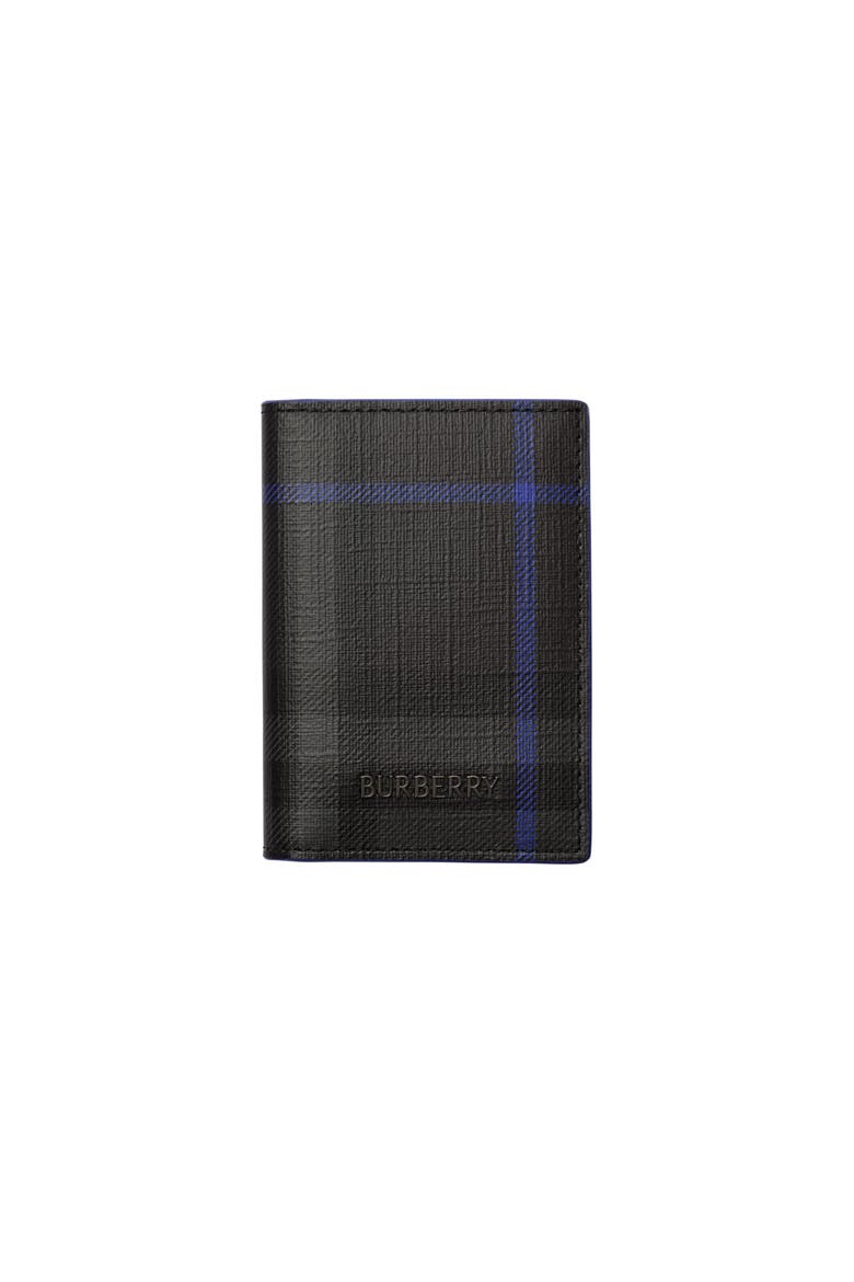 City Check Folding Card Case, Main, color, Iron grey/Knight Blue
