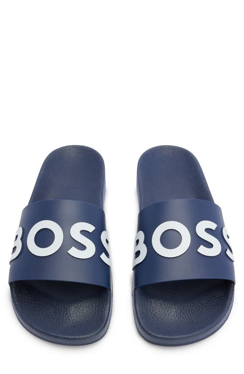 Hugo Boss Boss Bay Slide Sandal In Blue