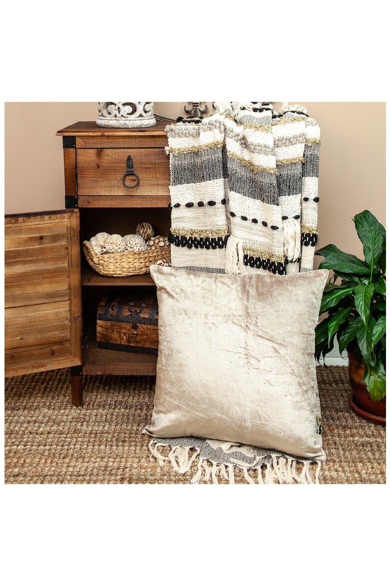 Druzy Transitional Throw Pillow, Alternate, color, TAUPE