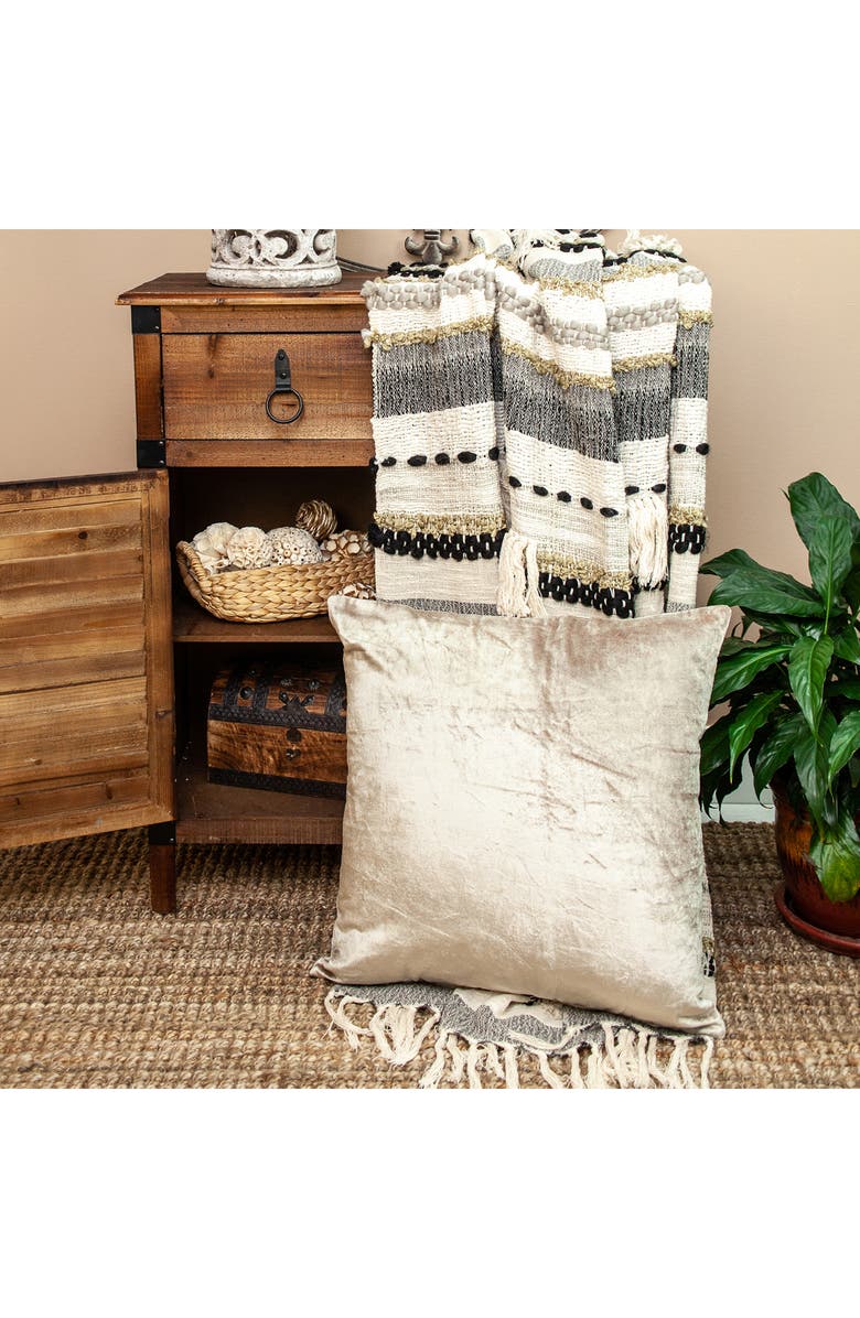 PARKLAND COLLECTION Druzy Transitional Throw Pillow, Alternate, color, Taupe