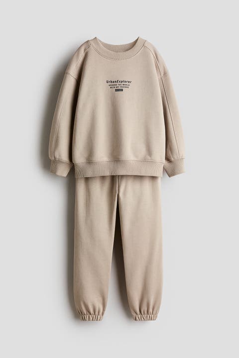 2-piece Motif-detail Sweatshirt Set