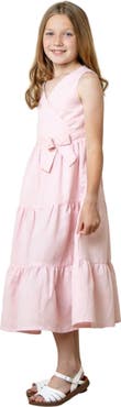 Hope & Henry Girls' Tiered Wrap Dress, Toddler