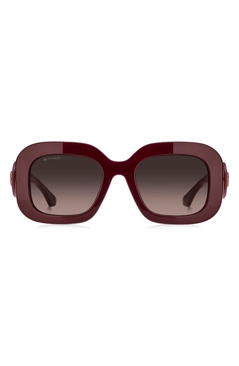 52mm Gradient Rectangular Sunglasses