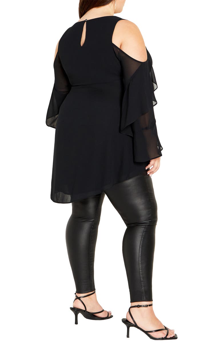 City Chic Cold Shoulder High-Low Top, Alternate, color, 