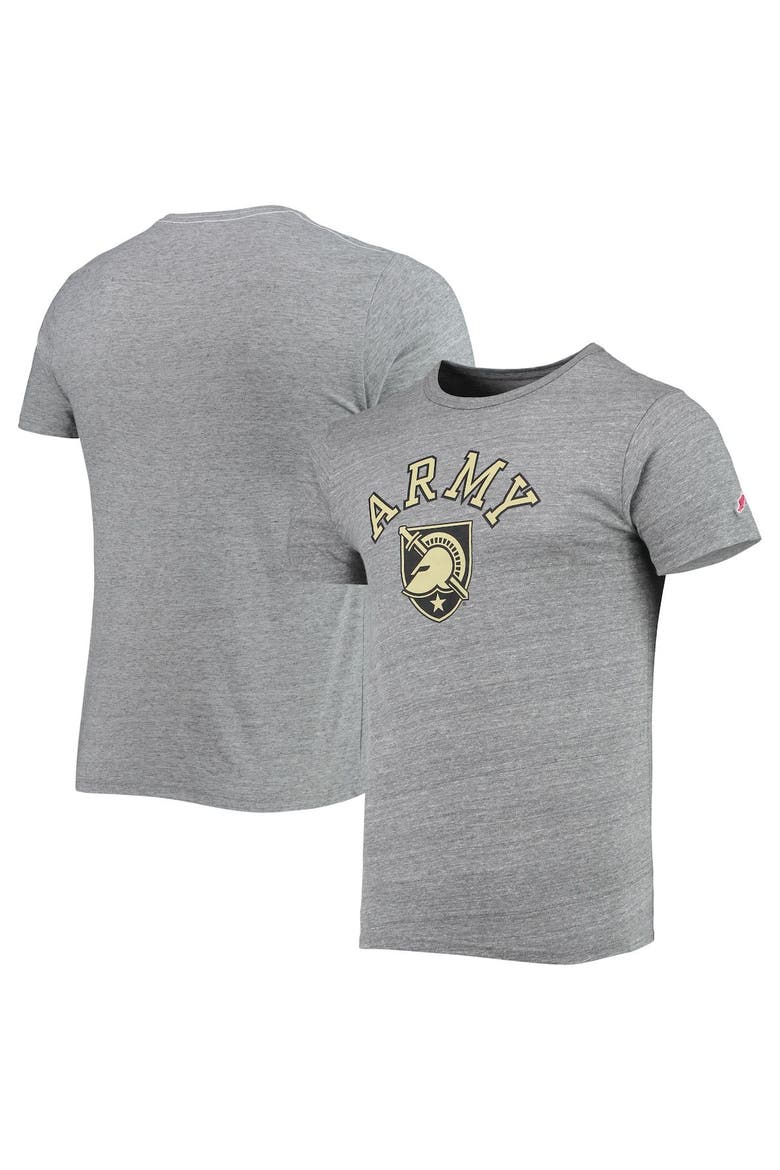 Men's League Collegiate Wear Heathered Gray Army Black Knights Tide Seal Nuevo Victory Falls Tri-Blend T-Shirt, Main, color, Heather Gray