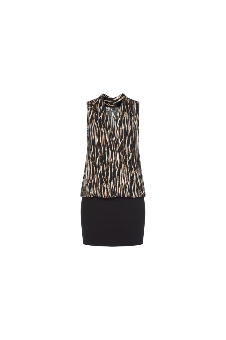2-In-1 Printed Dress, Alternate, color, Black Printed