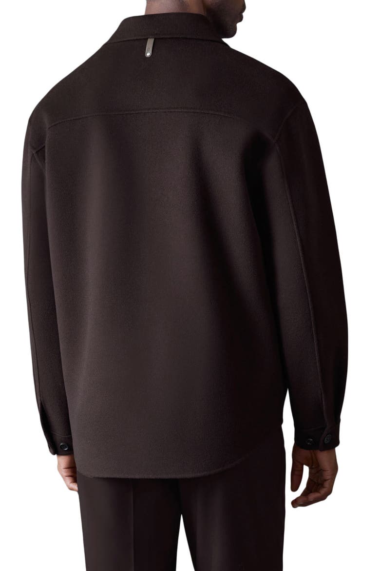 Emmanuel Double Face Wool Overshirt, Alternate, color, COFFEE