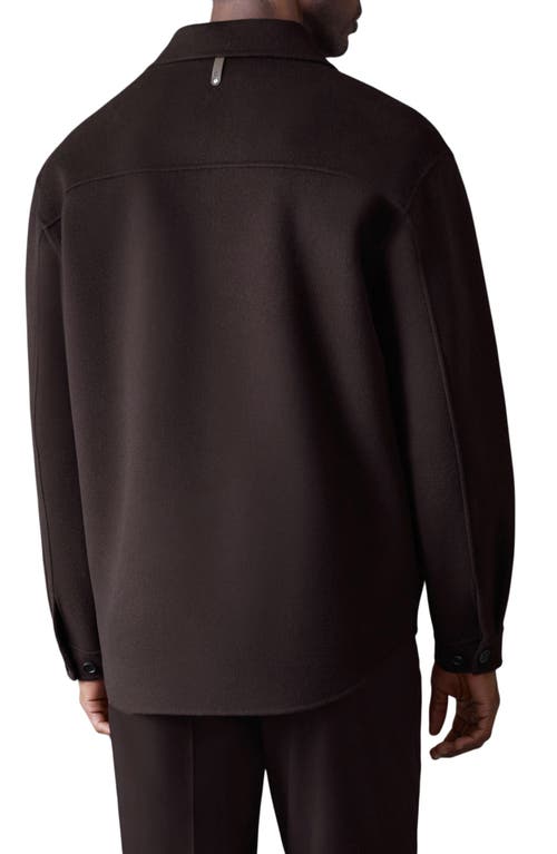 Mackage Emmanuel Double Face Wool Overshirt In Brown