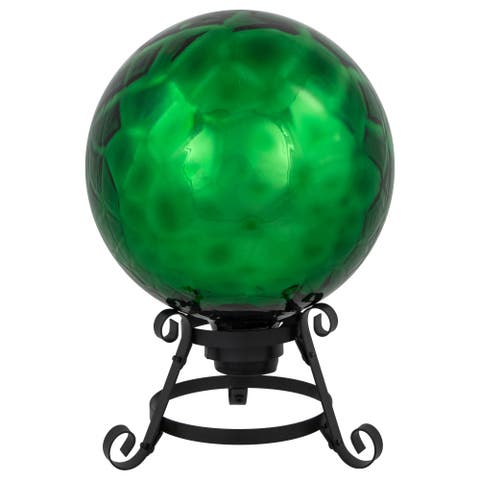 Smooth Turtle Shell Inspired Mirrored Outdoor Garden Gazing Ball - 10" - Green