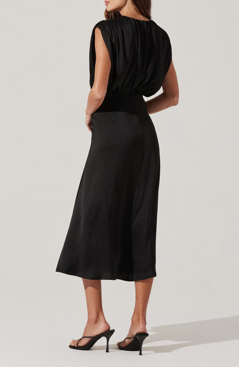 ASTR the Label Cap Sleeve Satin Dress, Alternate, color, Black