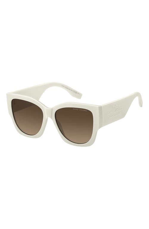 Marc Jacobs 56mm Gradient Cat Eye Sunglasses In White