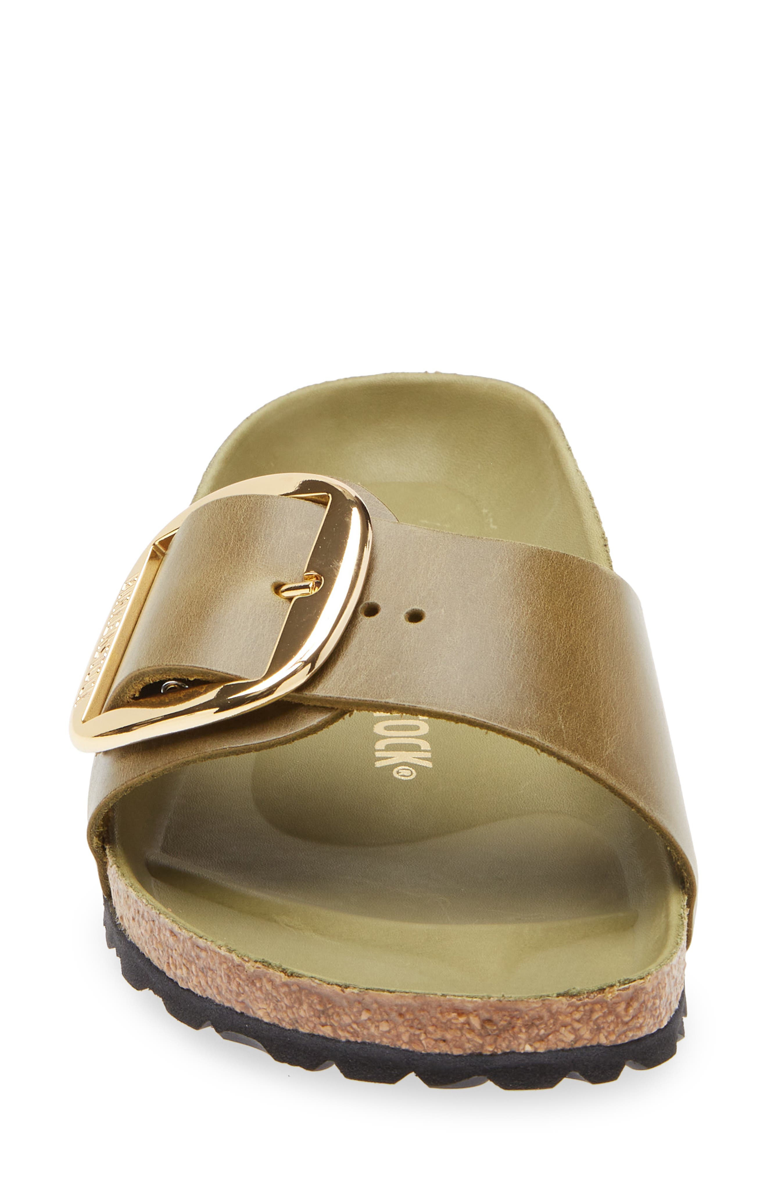 Birkenstock Madrid Big Buckle Slide Sandal, Alternate, color, Green Olive