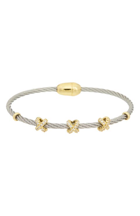 Pavé CZ 'X' Station Bangle