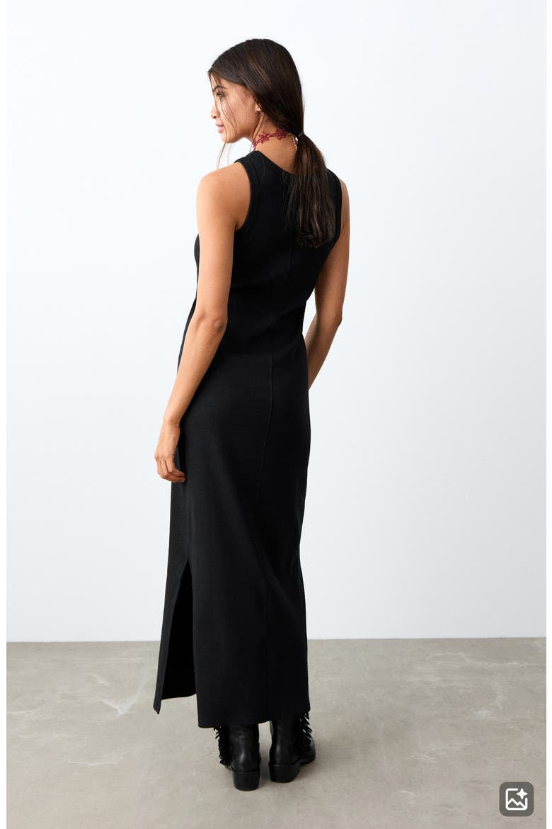 Rib Knit Tank Maxi Dress, Alternate, color, BLACK