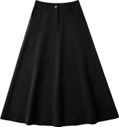 Aspect Flare Side Pocket Zip Front Midi Skirt