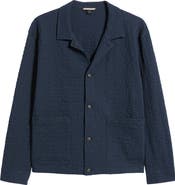 BOSS Carper Textured Long Sleeve Camp Shirt
