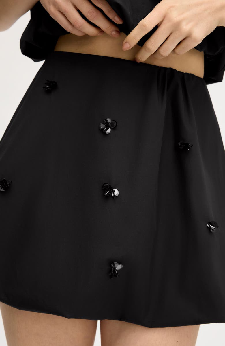 Sam Edelman Embellished Bubble Miniskirt, Alternate, color, True Black