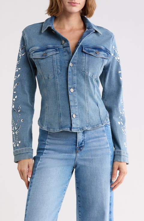 Fitted Embellished Trucker Jacket
