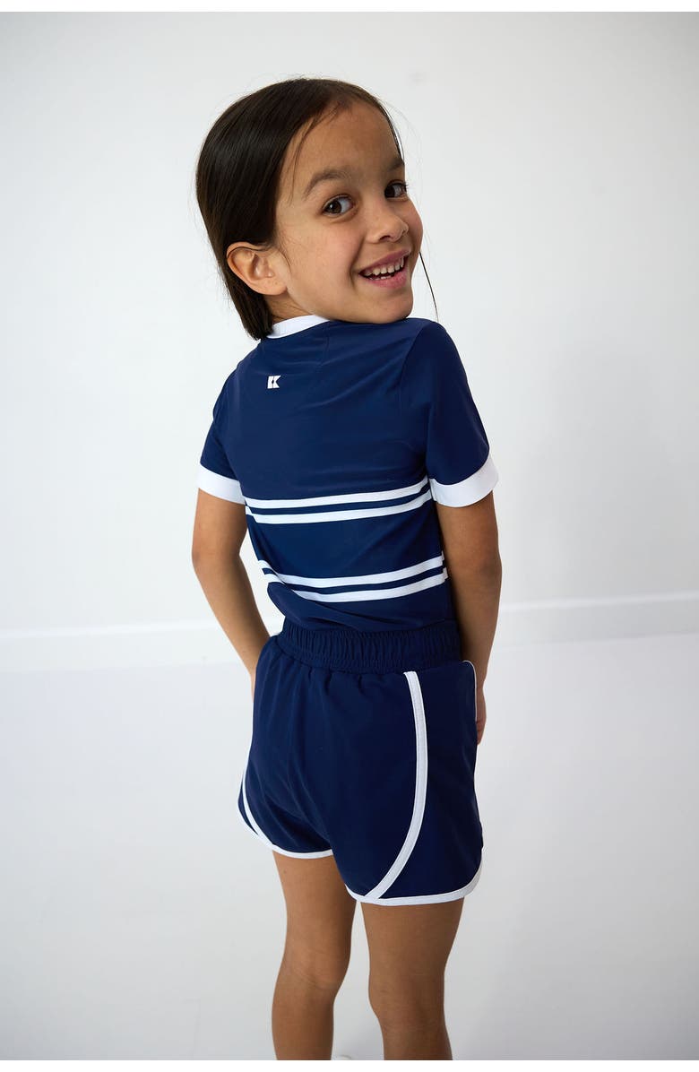 Courtside Kids Girls Practice Tee, Alternate, color, Navy Stripe