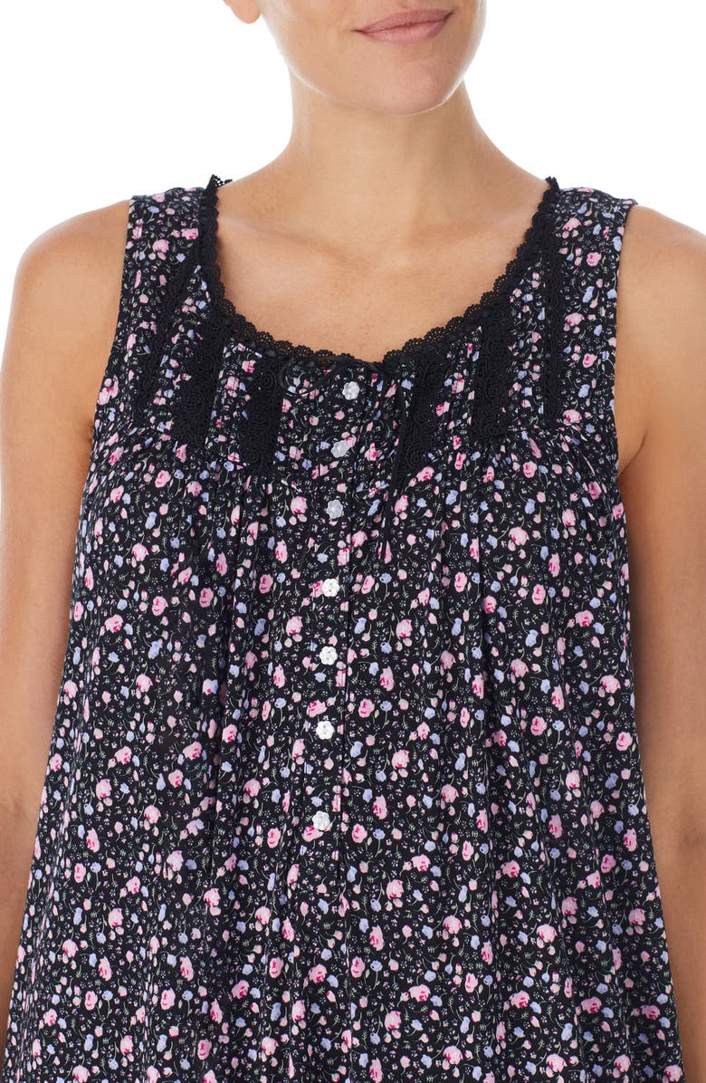 Eileen West Ballet Lace Trim Cotton Nightgown, Alternate, color,