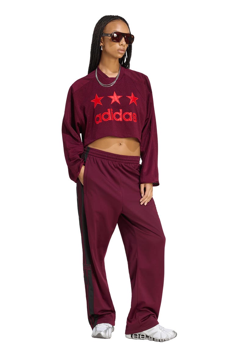 Mesh Cropped Hockey Jersey, Alternate, color, MAROON