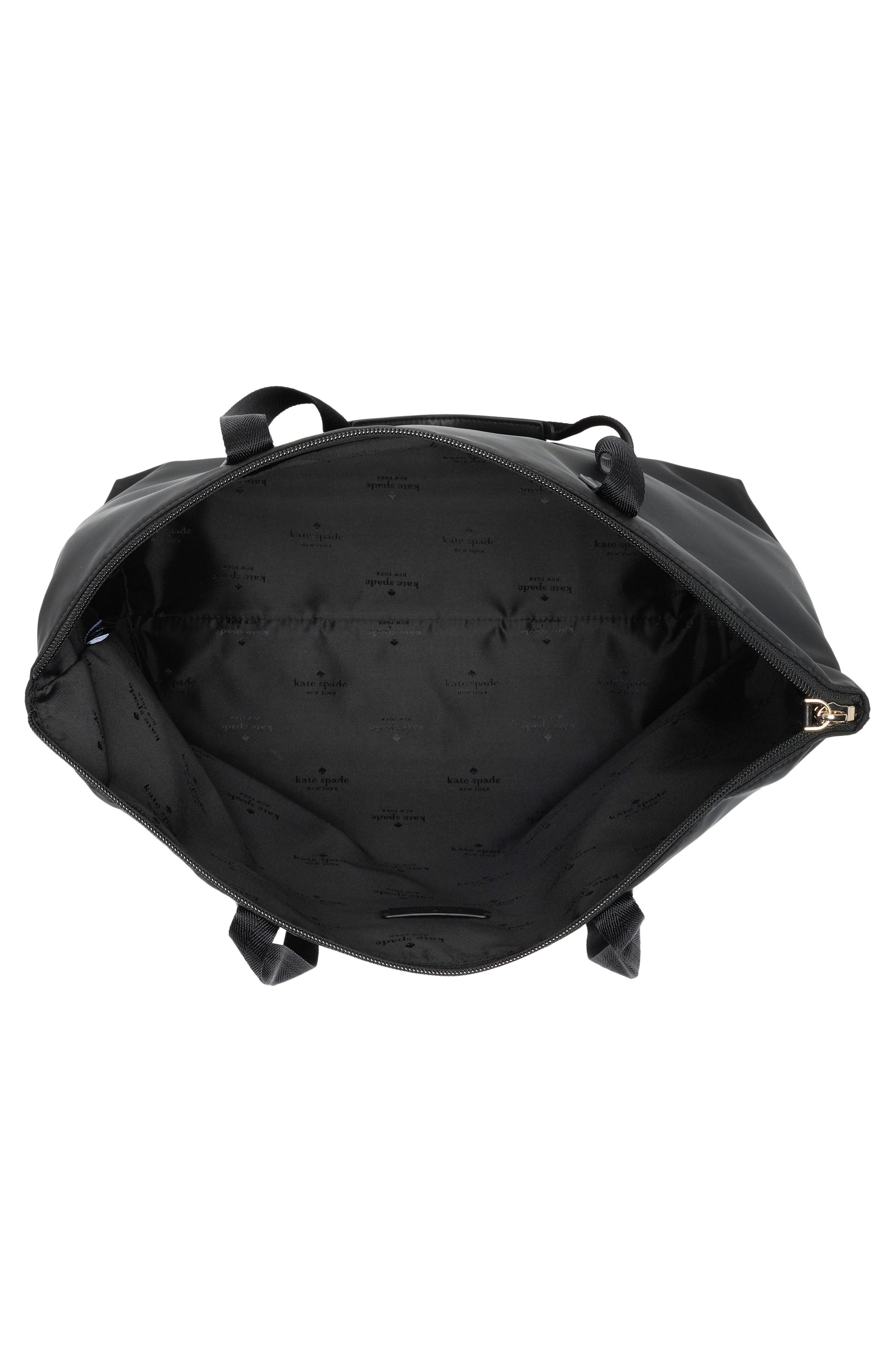 packable tote with zip pouch, Alternate, color, BLACK