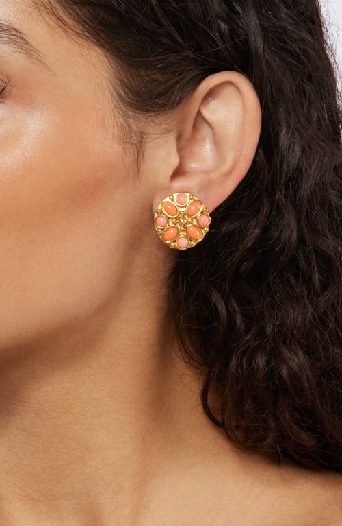 Kenneth Jay Lane Button Earrings In Gold