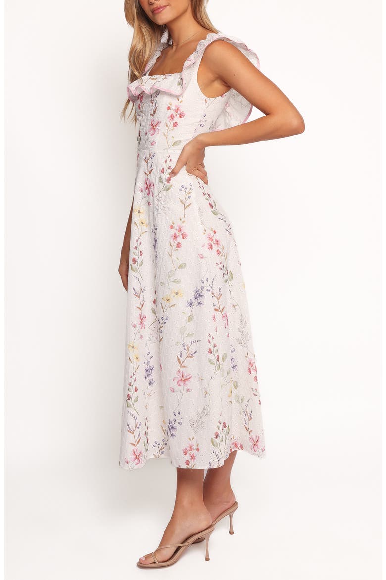 Lucille Floral Print Midi Dress, Alternate, color, WHITE FLORAL