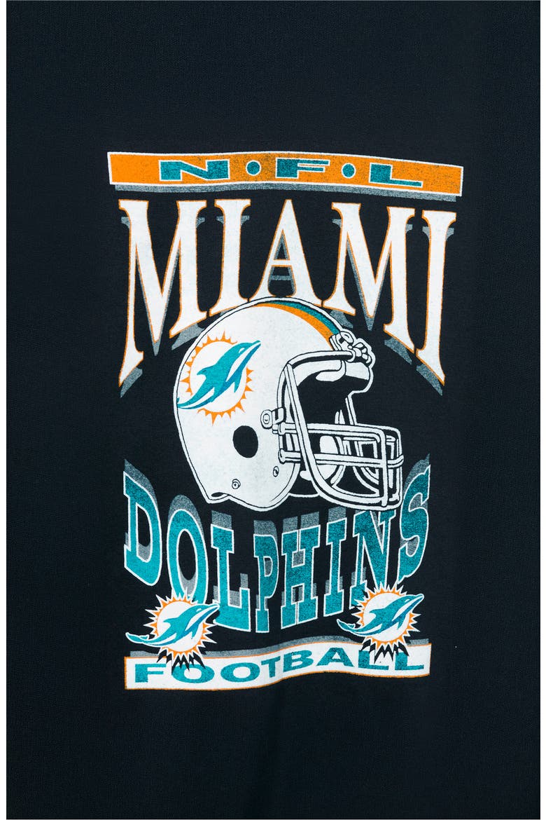 Miami Dolphins Helmet Flea Market Crewneck Sweatshirt, Alternate, color, BLACK