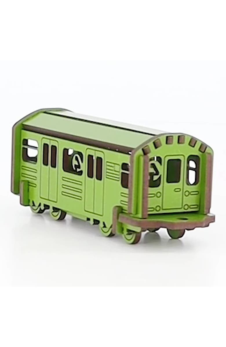 Little & Wood Woodle Nyc Subway 4 Train 3D Wooden Set, Alternate, color, 