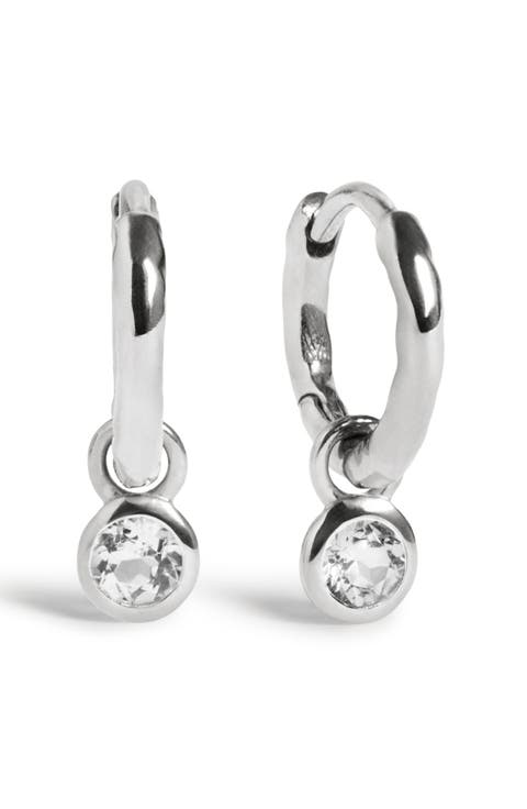 Birthstone Huggie Hoop Earrings