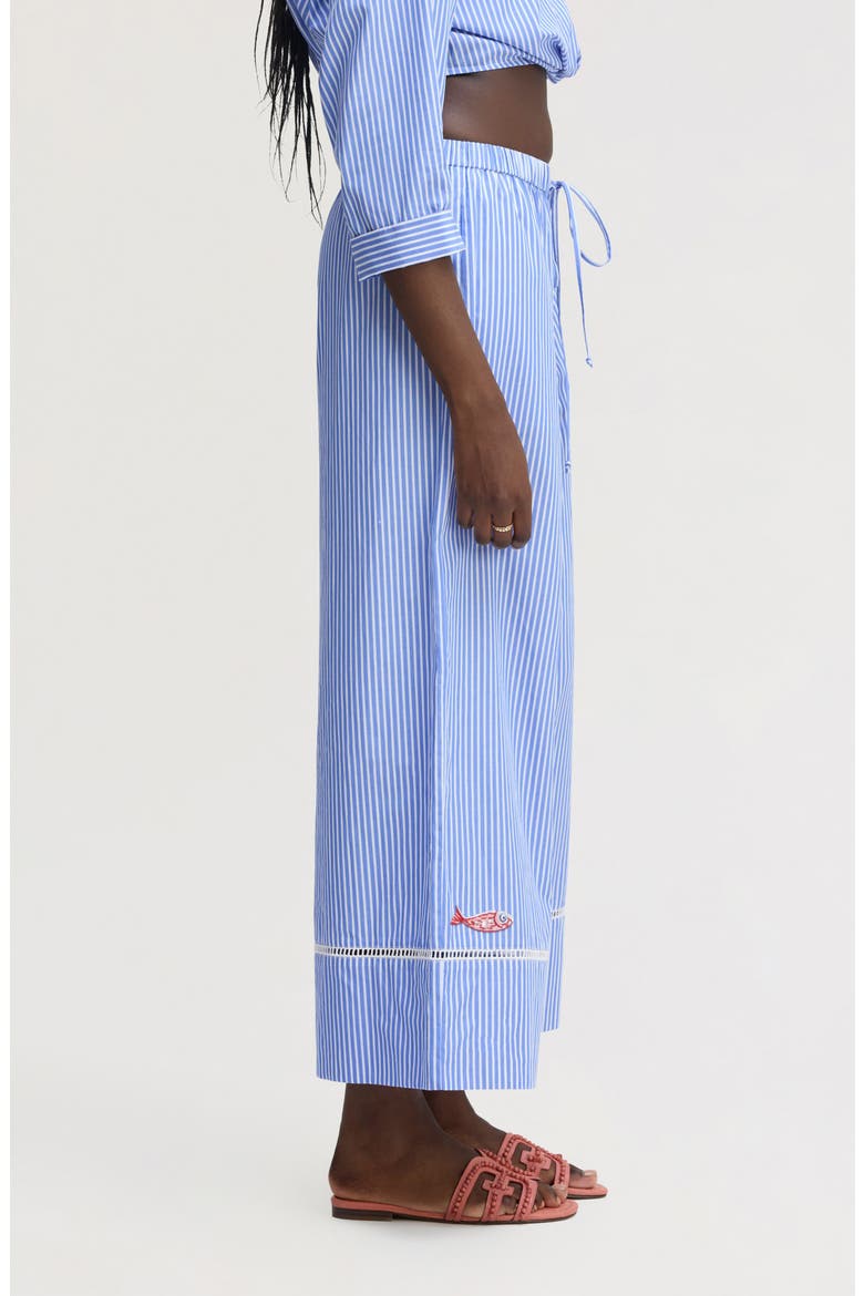 Embroidered Sequin Stripe Wide Leg Pants, Alternate, color, PERIWINKLE SHIRTING
