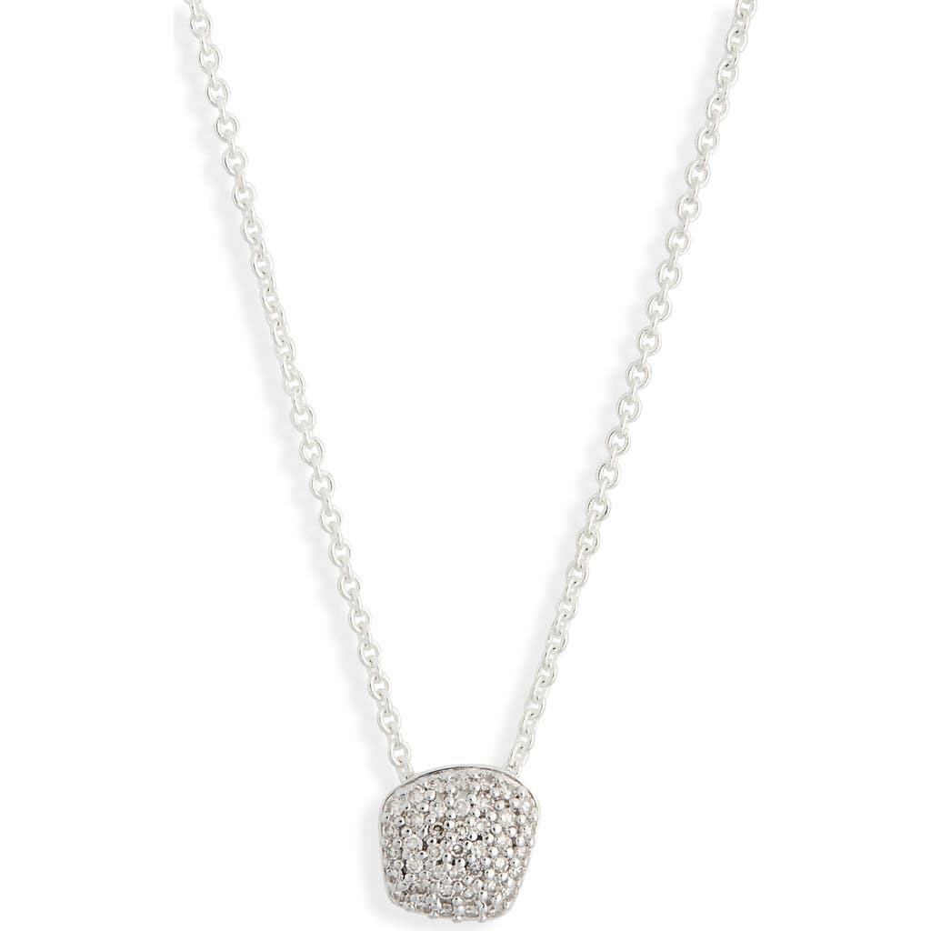 Monica Vinader Nura Mini Nugget Pavé Diamond Pendant Necklace In Silver