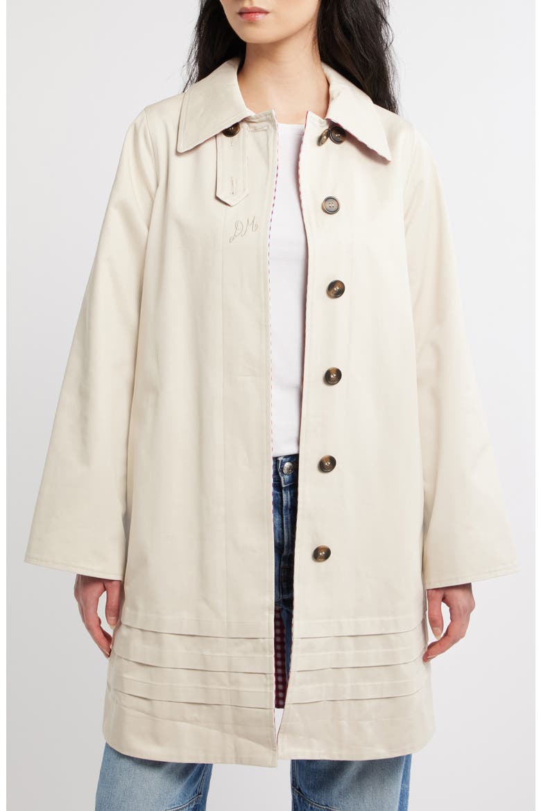 Mercedes Bow Reversible Trench Coat, Main, color, RED/ ECRU