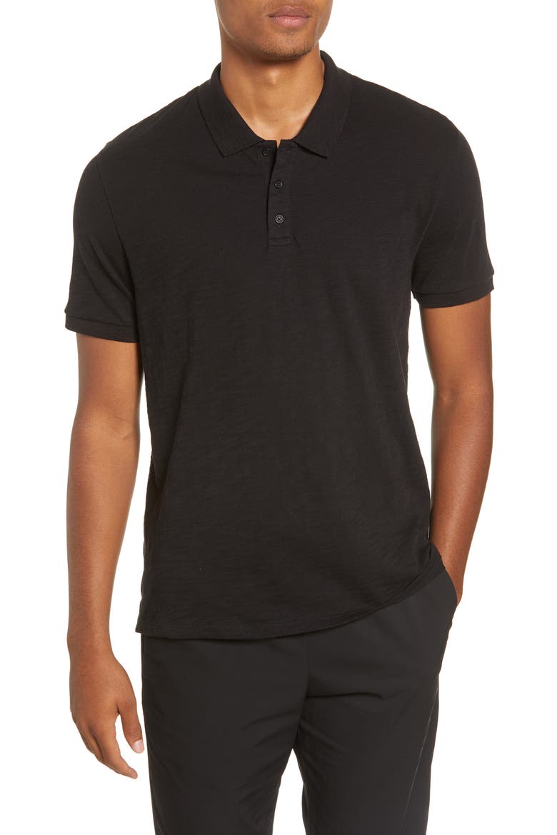 Regular Fit Slub Jersey Polo, Main, color, BLACK