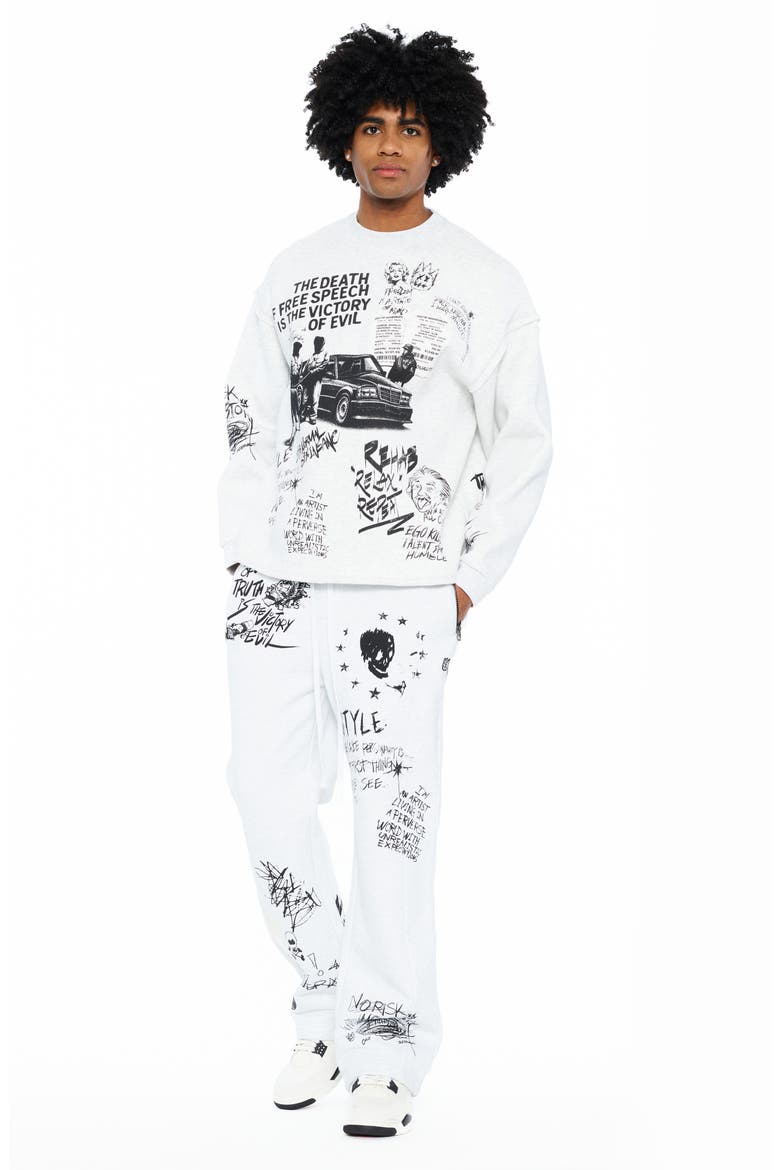 Graphic Cotton French Terry Sweatshirt, Alternate, color, HEATHER GREY