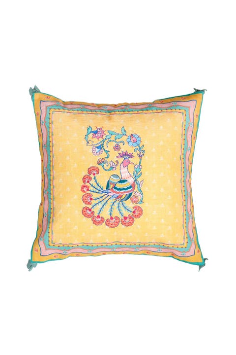 Ghuni Tasseled Embroidered 100% Cotton Home Accent Floral